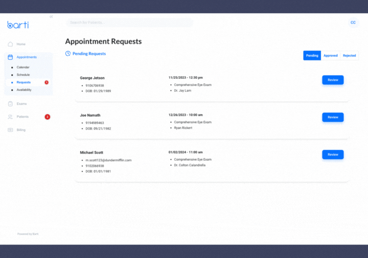 Barti Product Updates Appointment Requests.gif