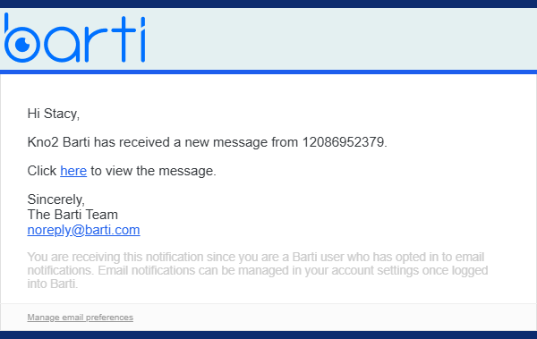 A sample email